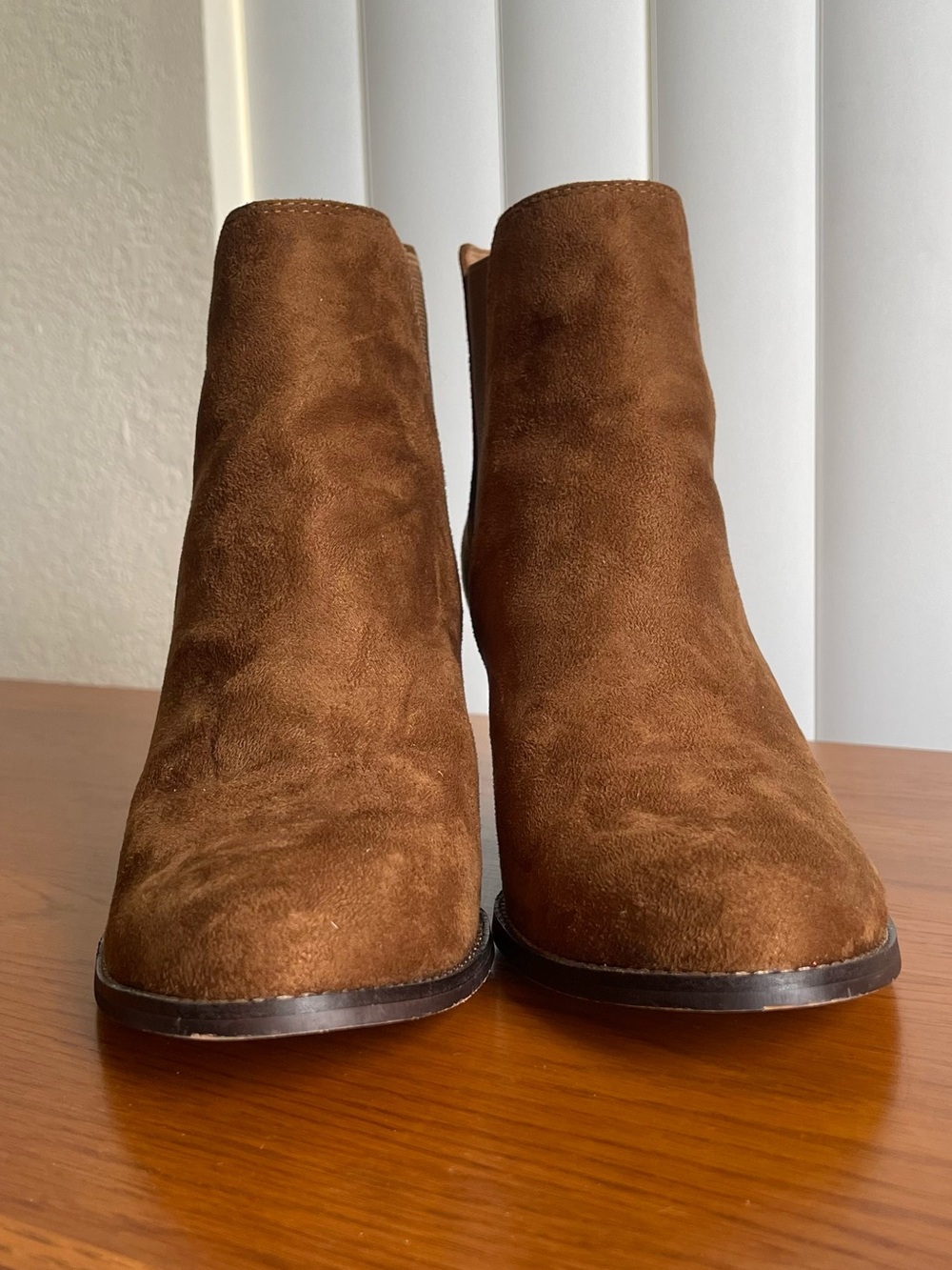 J.Crew Rory Microsuede Heeled Boots Rich Walnut Size 8.5 - Picture 7 of 14